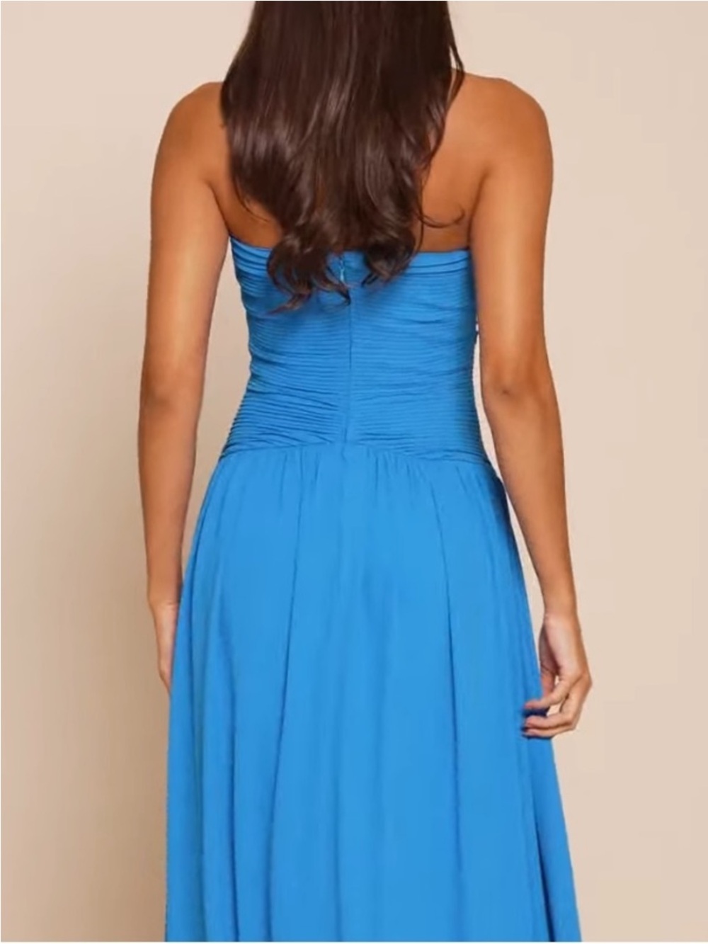 Lulu's Strapless Teal-Blue Maxi Dress with Heart Keyhole - Picture 6 of 9